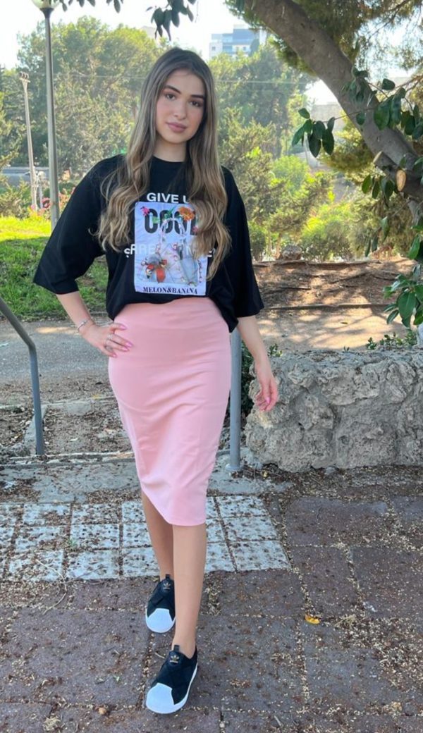 חצאית בסיס מחטבת ורודה